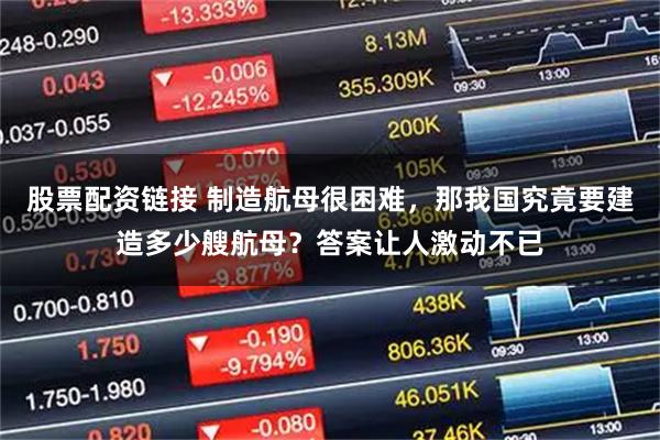 股票配资链接 制造航母很困难，那我国究竟要建造多少艘航母？答案让人激动不已